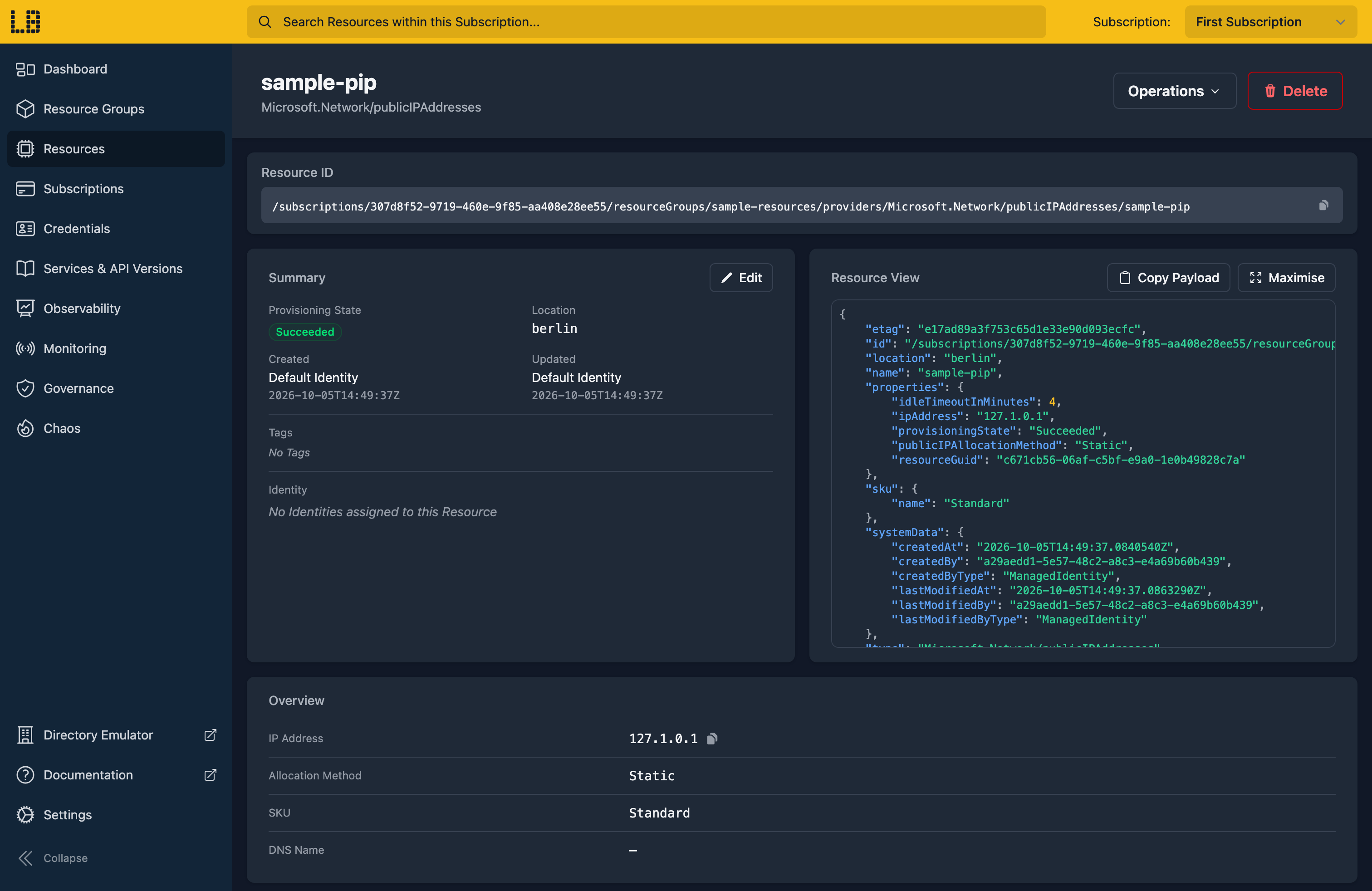Screenshot of the Public IP Address in the Locally Dashboard