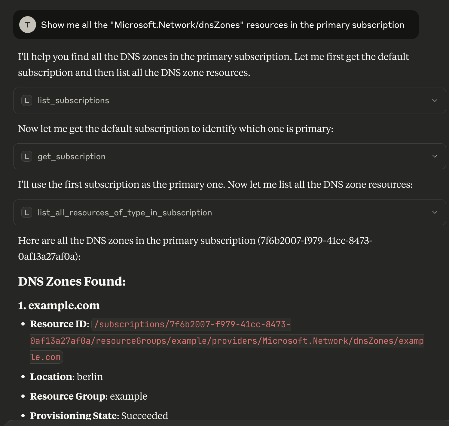 Interacting with a local Azure environment from Claude via the Locally MCP server
